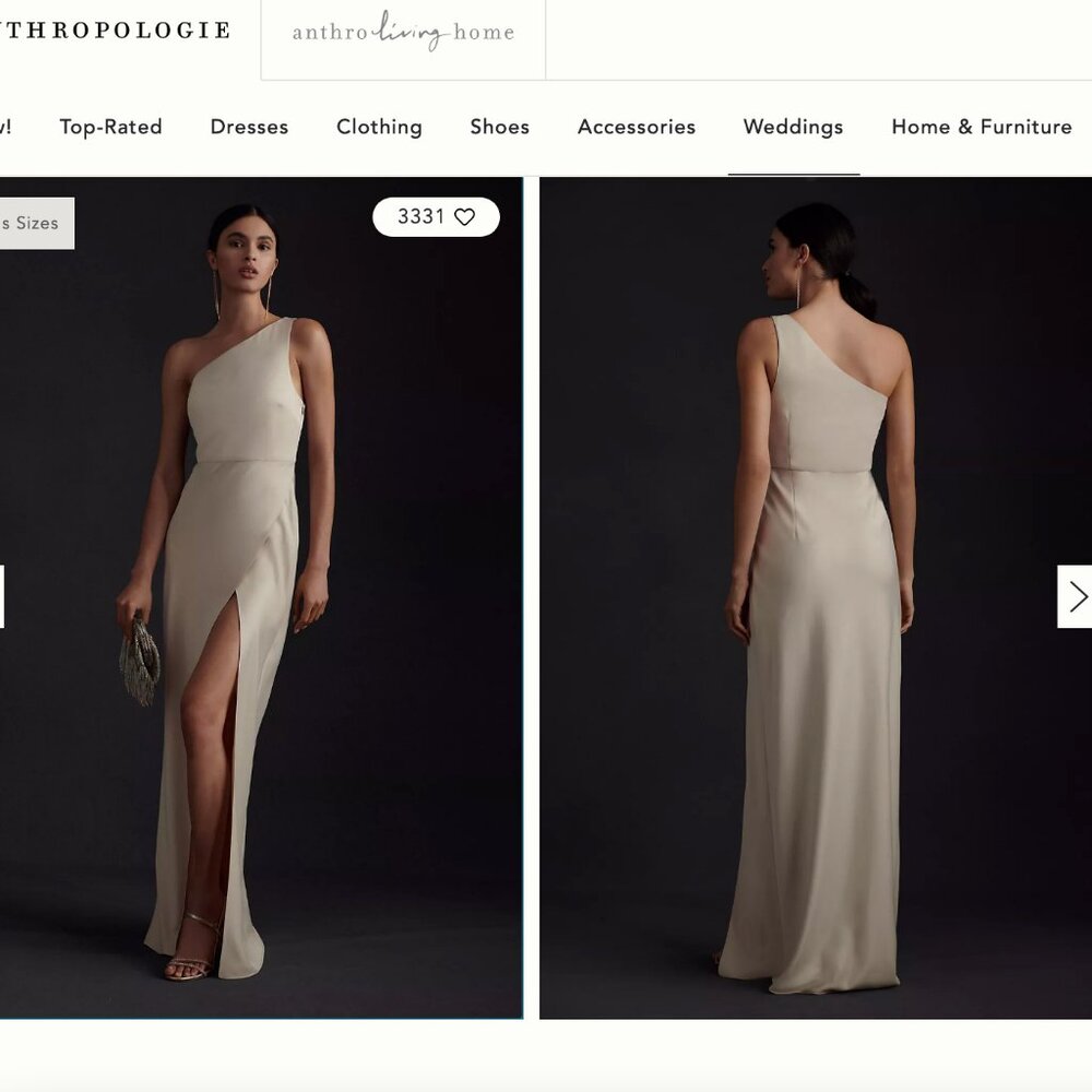 BHLDN Champagne Dylan Satin Charmeuse Maxi Dress